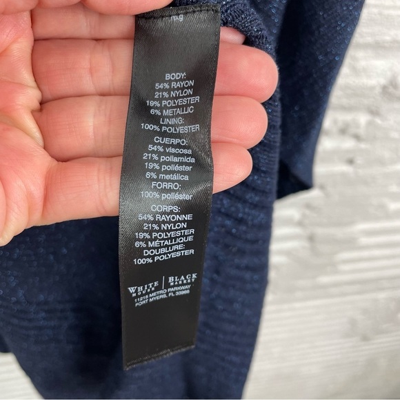 White House Black Market Asymmetric Drape Sleeve Shimmer Sweater Size M - Picture 14 of 16